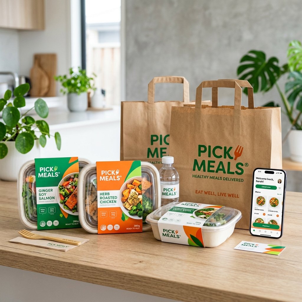 PICK MEALS Identity Mockup